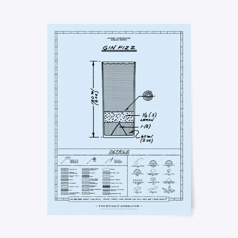 Gin Fizz Chart (Black Type)