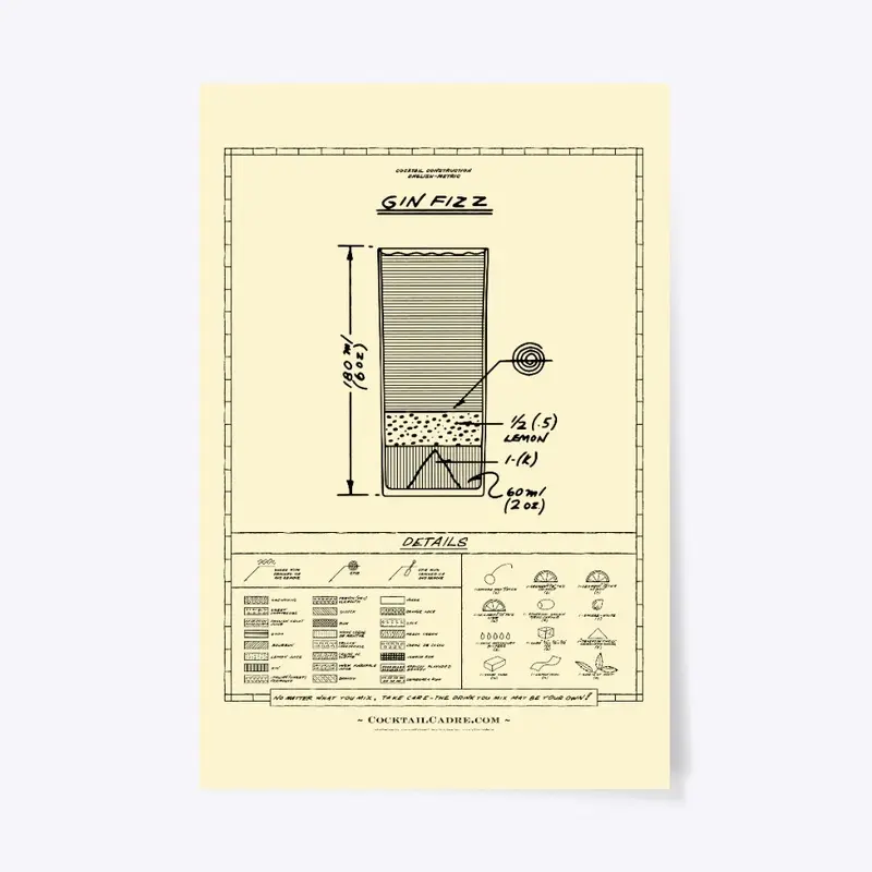 Gin Fizz Chart (Black Type)